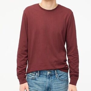 NWT JCrew Long-sleeve jersey tee Sangria Burgundy Sz S Sold out Sun bleached